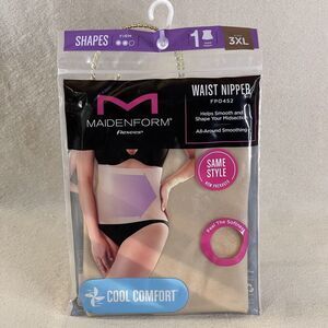 Maidenform Flexees‎ Shapes Cool Comfort Firm Waist Nipper FPO452 Beige 3XL New